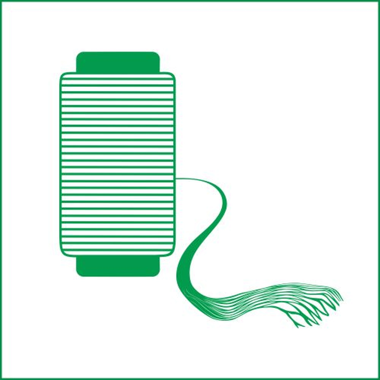 STI – Technische Textilien – Dieses Bild ist eine minimalistische Vektorillustration einer Nähgarnspule.