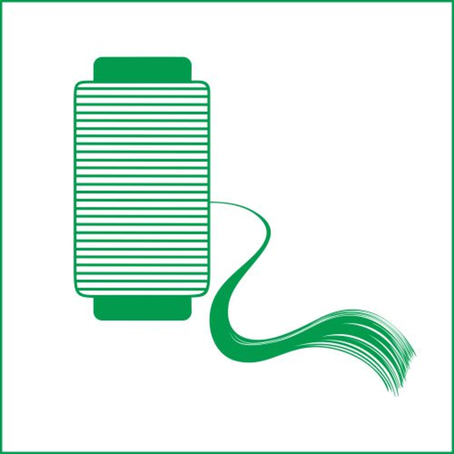 STI – Technische Textilien – Dieses Bild ist eine minimalistische Vektorillustration einer Nähgarnspule.