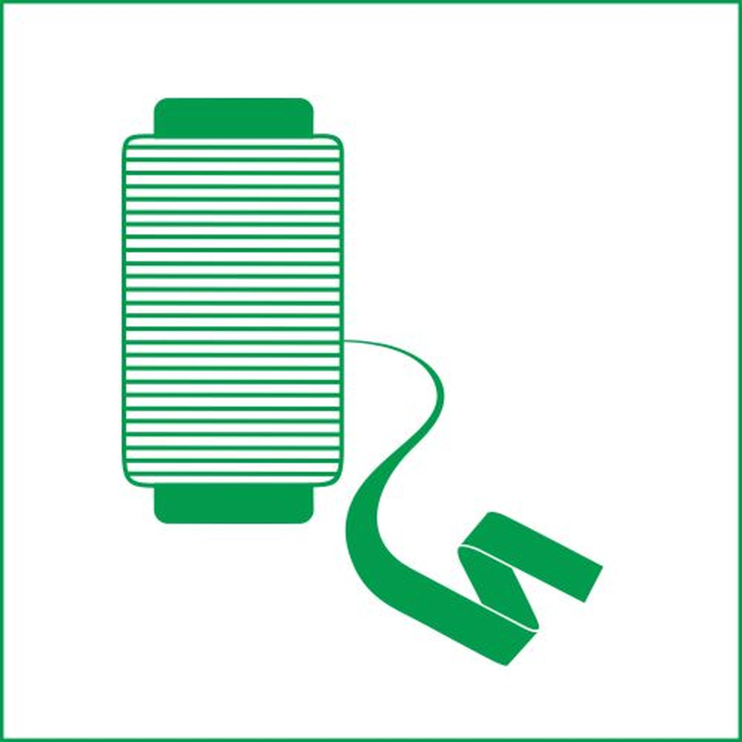 STI – Technische Textilien – Dieses Bild ist eine minimalistische Vektorillustration einer Nähgarnspule.